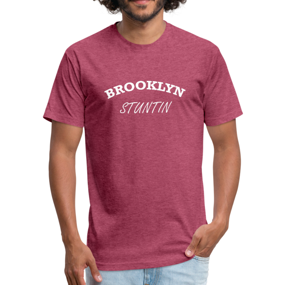 Fitted Cotton/Poly T-Shirt by Next Level - heather burgundy