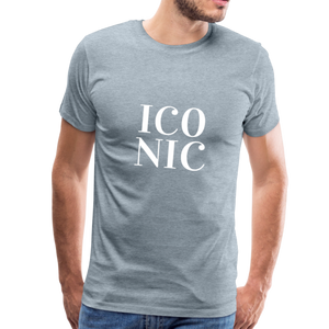 MEN'S ICONIC PREMIUM SHIT - heather ice blue