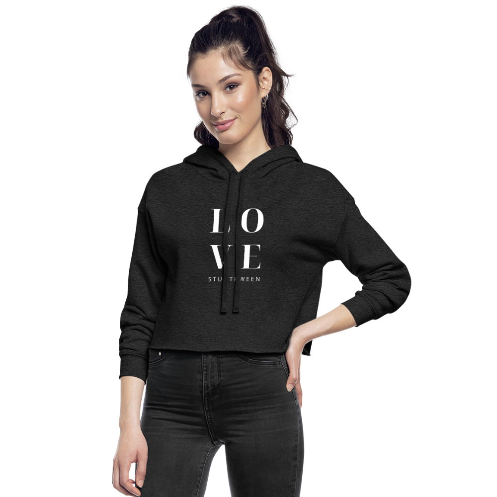 Love Cropped Hoodie - deep heather