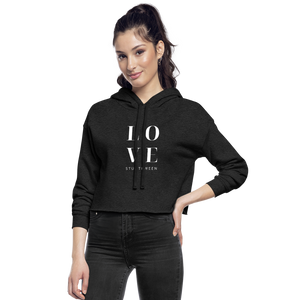 Love Cropped Hoodie - deep heather