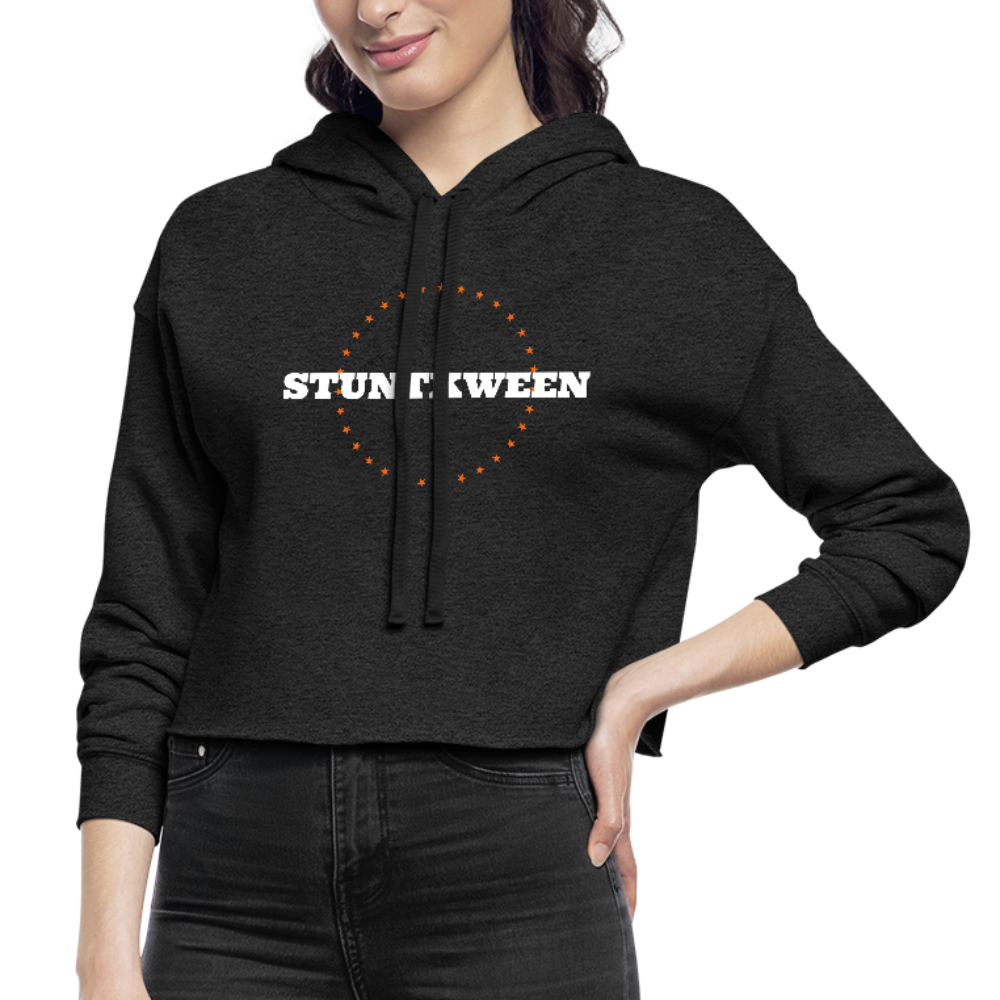 STUNTKWEEN CROPPED HOODIE - deep heather