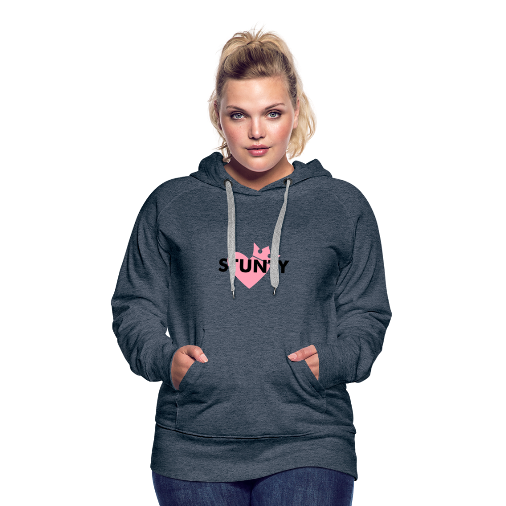 WOMEN'S STUNTY PREMIUM HOODIE - heather denim