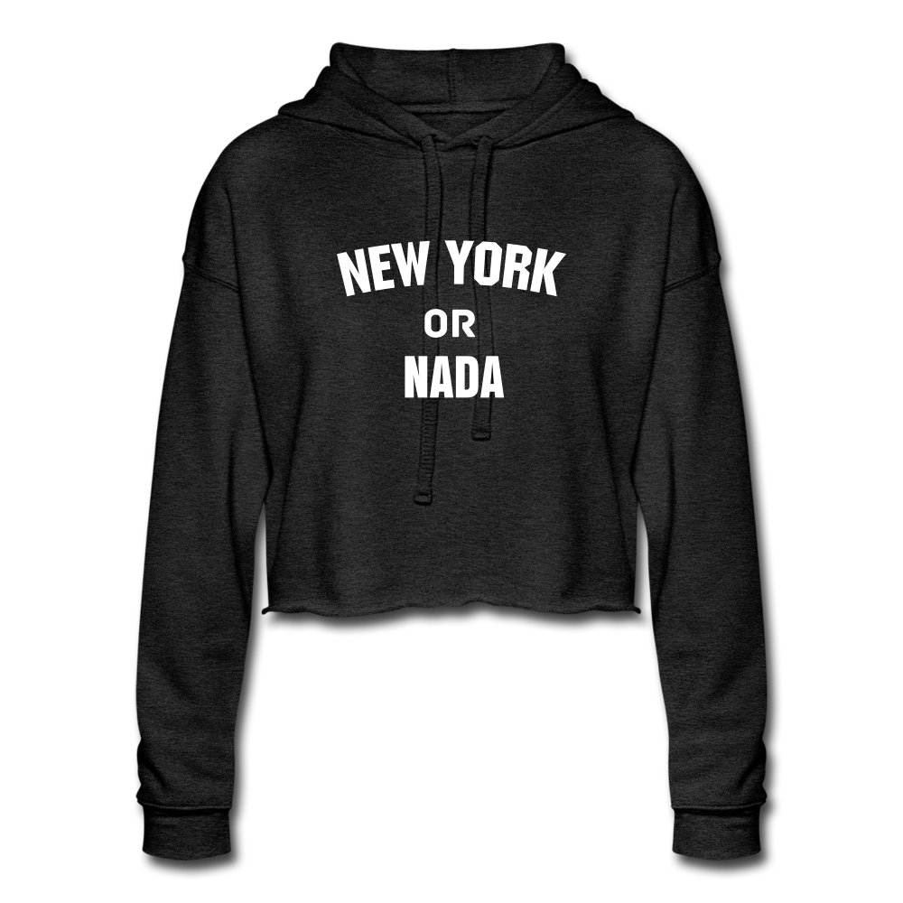 New York or Nada Cropped Hoodie - deep heather